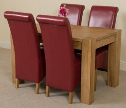 Rackhams Kuba Small Oak Dining Table with Montana Leather Chairs - 6 chairs - Brown - thumbnail 6