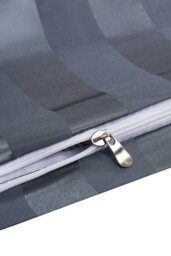 Rackhams Single Duvet Cover Set Satin Stripes Zip Fastening Polyester Duvet Cover with 1 Pillowcases - Grey - thumbnail 4