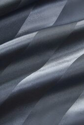 Rackhams Single Duvet Cover Set Satin Stripes Zip Fastening Polyester Duvet Cover with 1 Pillowcases - Grey - thumbnail 3