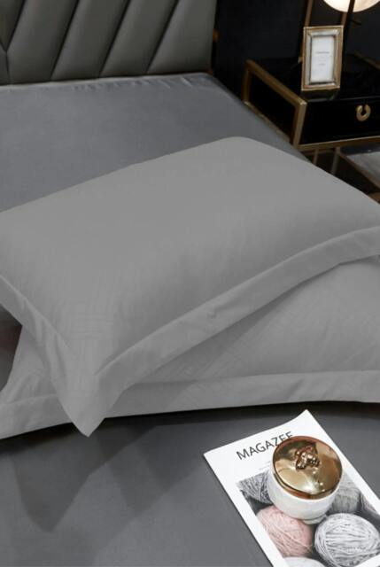 Rackhams 100% Egyptian Cotton Grey Oxford Pillowcase Set - 2 Pack