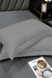 Rackhams 100% Egyptian Cotton Grey Oxford Pillowcase Set - 2 Pack