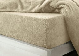 Rackhams Teddy Fleece Warm and Cosy Fitted Sheet - Taupe - Single - thumbnail 1