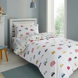Rackhams Transport Cotton Reversible Duvet Cover Set - Single - thumbnail 2