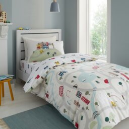 Rackhams Transport Cotton Reversible Duvet Cover Set - Single - thumbnail 1