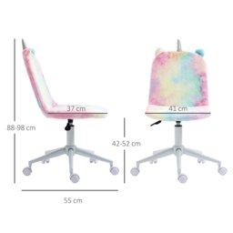 Rackhams Fluffy Unicorn Office Chair w/ Swivel Wheel, Cute Desk Chair, Rainbow - thumbnail 5