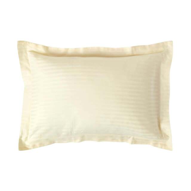 Rackhams Silky 330 TC Egyptian Cotton Satin Stripe Oxford Pillowcase, Standard Size - Pastel Yellow - image 1