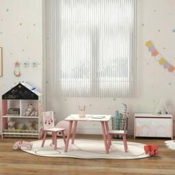 Rackhams ZONEKIZ Kids and Table Chairs, Children Desk with Two Chairs, Toddler Furniture Set, for Ages 3-6 Years - Pink - thumbnail 6