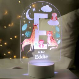 Rackhams Personalised Animal Alphabet LED Colour Changing Night Light - thumbnail 4