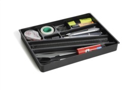 Rackhams IDEALBOX Stationery Draw Organiser Desk Tidy Insert Tray Storage - Grey - thumbnail 2