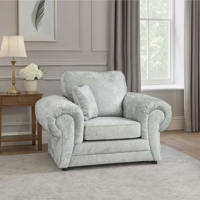 Rackhams Chelsea Crushed Velvet Armchair - Silver - image 1