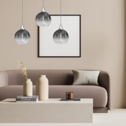 Rackhams Monte Hand Made Designer Pendant Lamp Smoked Glass Shades - thumbnail 4