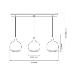Rackhams Monte Hand Made Designer Pendant Lamp Smoked Glass Shades - thumbnail 6