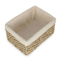 Rackhams Thatch Grass Woven Storage Basket with White Cotton Lining - Medium - thumbnail 5