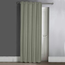 Rackhams Waffle Jacquard Total Blackout Door Curtain Panel - 117cm x 213cm - Navy - thumbnail 2