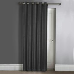 Rackhams Waffle Jacquard Total Blackout Door Curtain Panel - 117cm x 213cm - Navy - thumbnail 4