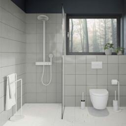 Rackhams White Steel Freestanding Toilet Brush and Holder - thumbnail 2