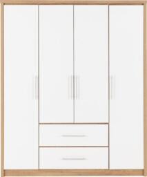 Rackhams Seville 4 Door 2 Drawer Wardrobe - Grey High Gloss and Light Oak - thumbnail 3