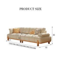 Rackhams Ariadna Comfy Two Seater, Three Seater Sofa, Suede, Cream - 210cm - thumbnail 6