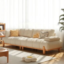 Rackhams Ariadna Comfy Two Seater, Three Seater Sofa, Suede, Cream - 210cm - thumbnail 3
