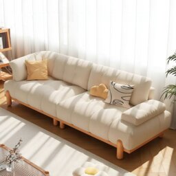 Rackhams Ariadna Comfy Two Seater, Three Seater Sofa, Suede, Cream - 210cm - thumbnail 2