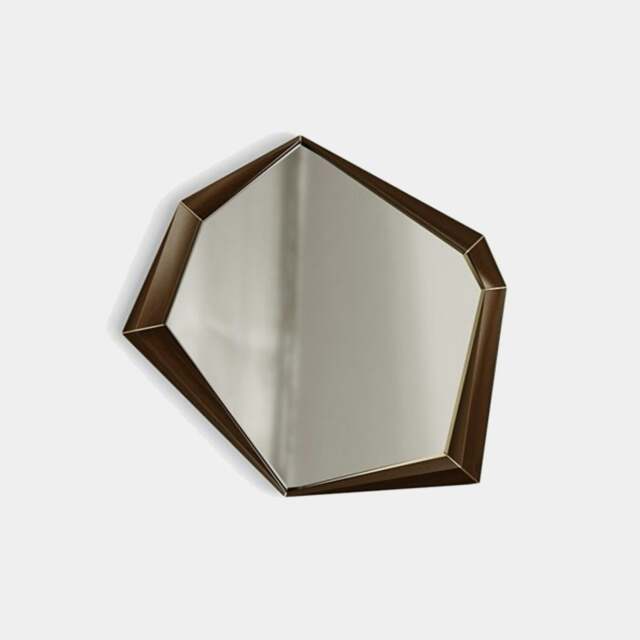 Rackhams Opera Mirror with Walnut Veneer & Brass Sydney Mirror