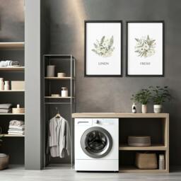 Rackhams Laundry Room Pictures - Set of 2 wall art prints - A2 16.54 x 23.39 in / 42 x 59.4 cm - Satin Photo paper 280 gsm - Black Frame - thumbnail 2