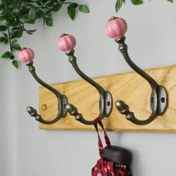 Rackhams Ceramic Tipped Shabby Chic Cast Iron Coat Hook 150mm - Pack of 4 Hooks - Sky Blue - thumbnail 2