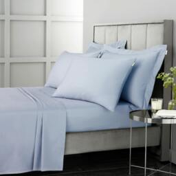 Rackhams 400 Thread Count Cotton Sateen Fitted Sheet Blue - Single - Blue - thumbnail 3