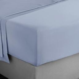 Rackhams 400 Thread Count Cotton Sateen Fitted Sheet Blue - Single - Blue - thumbnail 2
