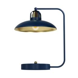 Rackhams Felix Hand Made Designer Table Lamp In Navy And Gold Rugged Industrial With A Luxurious Twist - thumbnail 2