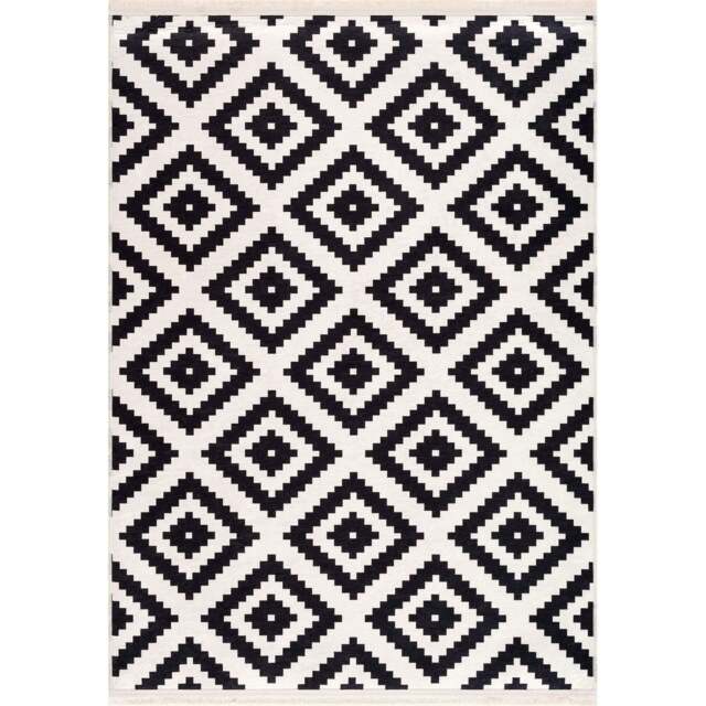 Rackhams Caimas Collection Washable Rugs in Black - 2980B - 40X60 cm - image 1