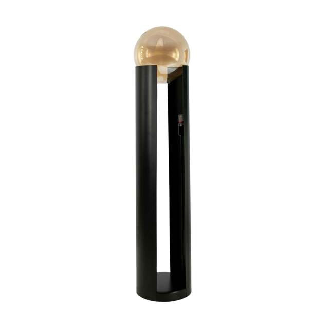 Rackhams Smoked amber glass and black steel floor lamp 8108 - image 1