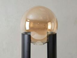 Rackhams Smoked amber glass and black steel floor lamp 8108 - thumbnail 5