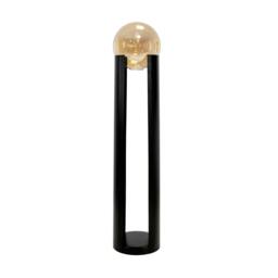 Rackhams Smoked amber glass and black steel floor lamp 8108 - thumbnail 2