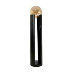 Rackhams Smoked amber glass and black steel floor lamp 8108
