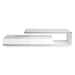 Rackhams White Wooden TV Stand With Chromed Steel BASE and Chromed Steel BASE 3042 - thumbnail 2