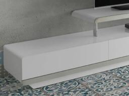 Rackhams White Wooden TV Stand With Chromed Steel BASE and Chromed Steel BASE 3042 - thumbnail 4