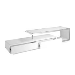 Rackhams White Wooden TV Stand With Chromed Steel BASE and Chromed Steel BASE 3042 - thumbnail 5