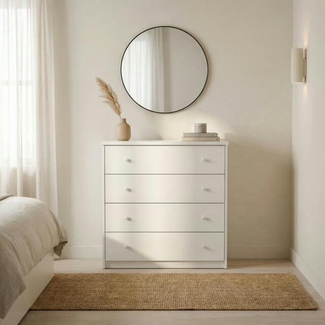 Rackhams Freya 4-Drawer Chest of Drawers - White - image 1