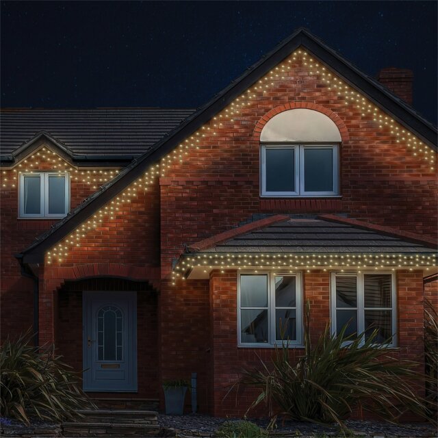 Rackhams Icicle Lights 60/40/20 Drop Black 2m/60 LED Warm White - image 1