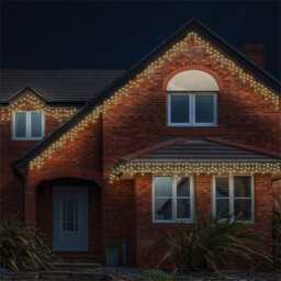 Rackhams Icicle Lights 60/40/20 Drop Black 2m/60 LED Warm White - thumbnail 1
