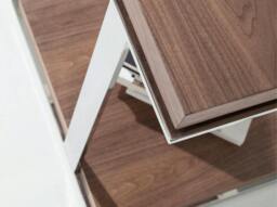 Rackhams Square corner table walnut and chrome-plated steel 2038 - thumbnail 5