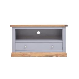 Rackhams Biccari Grey 1 Drawer TV Cabinet Chrome Knob - Grey - thumbnail 1
