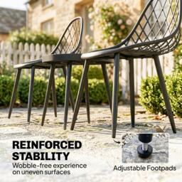 Rackhams 3-Piece Outdoor Bistro Set Patio Furniture for Garden, Balcony - thumbnail 5