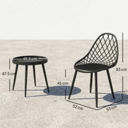 Rackhams 3-Piece Outdoor Bistro Set Patio Furniture for Garden, Balcony - thumbnail 3