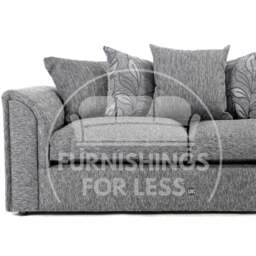 Rackhams Byron Dundee Chenille Fabric Sofa Suite - Silver - thumbnail 3