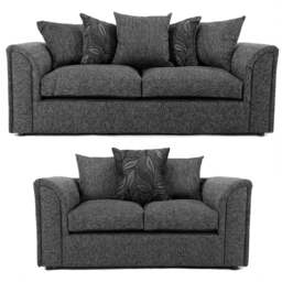 Rackhams Byron Dundee Chenille Fabric Sofa Suite - Silver - thumbnail 2