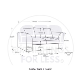 Rackhams Byron Dundee Chenille Fabric Sofa Suite - Silver - thumbnail 5