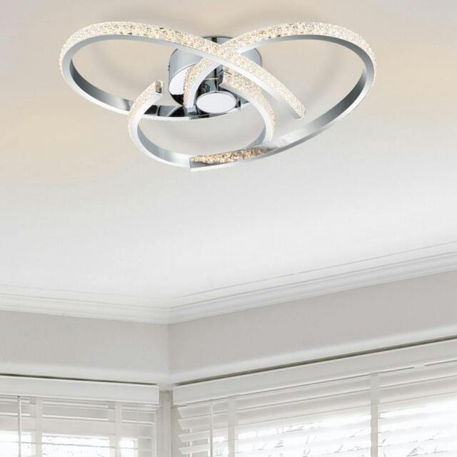 Rackhams Moora 3 Light Integrated LED Curved Ceiling Light - Chrome - image 1