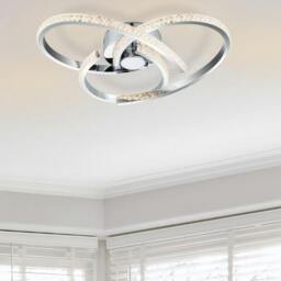Rackhams Moora 3 Light Integrated LED Curved Ceiling Light - Chrome - thumbnail 1